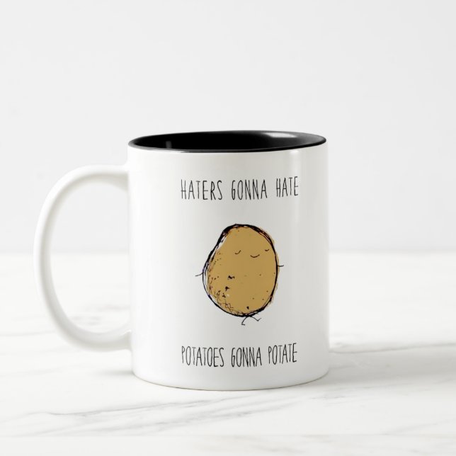 Caneca De Café Em Dois Tons Os Invedores Vão Odiar Batatas Gonçalo Potar (Esquerda)