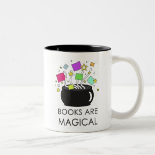Caneca De Café Em Dois Tons Os livros são mágicos