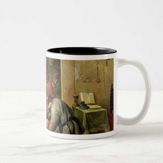 Caneca De Café Em Dois Tons Os macacos na escola (Direita)