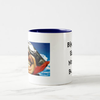Caneca De Café Em Dois Tons Os motociclistas comem mais insetos