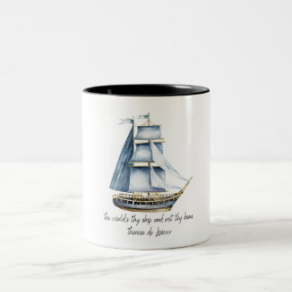 Caneca De Café Em Dois Tons Os mundos da nave não a sua Rua de casa.