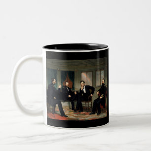 Caneca De Café Em Dois Tons Os pacificadores com Abraham Lincoln