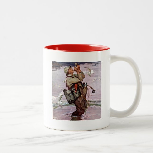 Caneca De Café Em Dois Tons Os peixes estão pulando (Direita)