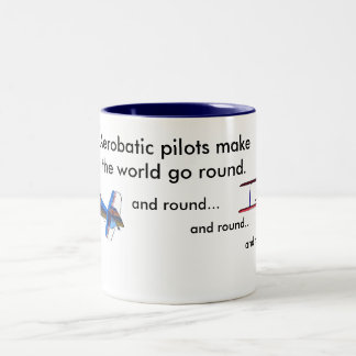 Caneca De Café Em Dois Tons Os pilotos Aerobatic fazem o mundo ir