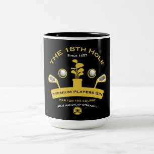 Caneca De Café Em Dois Tons Os presentes de golfe do 18º Golfe Engraçados