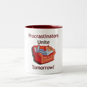 Caneca De Café Em Dois Tons Os procrastinadores unem-se