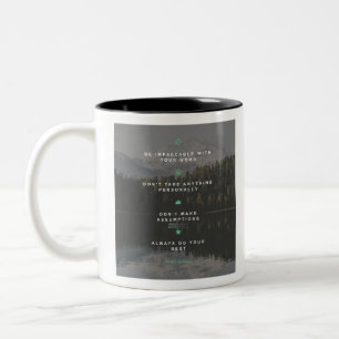 Caneca De Café Em Dois Tons Os quatro acordos