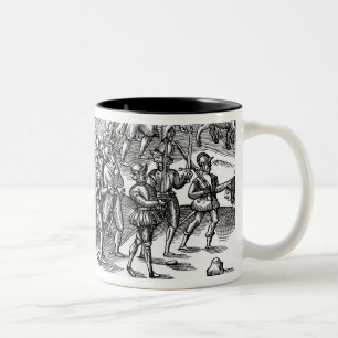 Caneca De Café Em Dois Tons Os soldados capturam o Kerne de madeira malandro