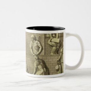 Caneca De Café Em Dois Tons Os soldados romanos que constroem um forte,