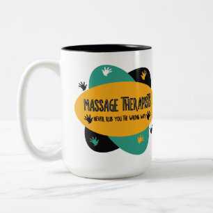 Caneca De Café Em Dois Tons Os Terapistas de Massagem Mãos Rub Coloridos