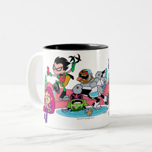 Caneca De Café Em Dois Tons Os titã adolescentes vão! aproximações Tentacl