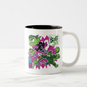 Caneca De Café Em Dois Tons Os titã adolescentes vão! menino Shapeshifts do
