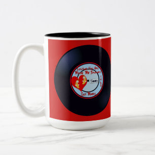 Caneca De Café Em Dois Tons Os títulos engraçados da canção que amam o