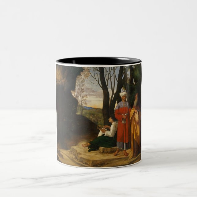 Caneca De Café Em Dois Tons Os Três Filósofos (Sábios) (de Giorgione) (Centro)