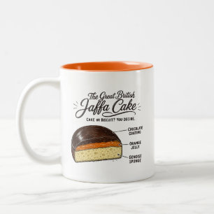 Caneca De Café Em Dois Tons Ótimo Jaffa Cake Britânico - Bolo ou Biscoito?