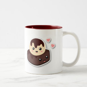 Caneca De Café Em Dois Tons Ótimo par de Sorvete de Baunilha e Brownie