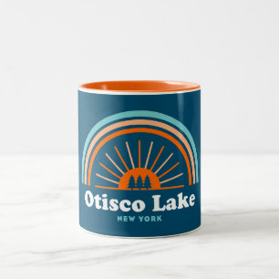 Caneca De Café Em Dois Tons Otisco Lake New York Rainbow
