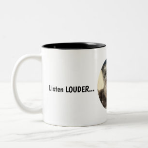 Caneca De Café Em Dois Tons Ouça o LOUDER Mug