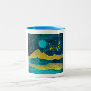 Caneca De Café Em Dois Tons Ouro
