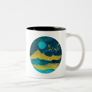 Caneca De Café Em Dois Tons Ouro