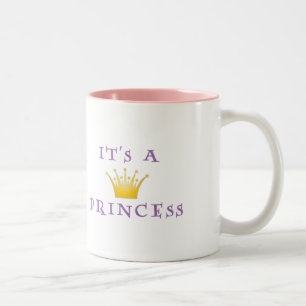 Caneca De Café Em Dois Tons Ouro Coroa "É uma princesa" com fonte Mágica