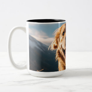 Caneca De Café Em Dois Tons Ouro Feliz em Execução