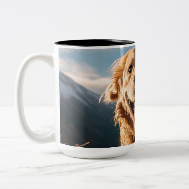 Caneca De Café Em Dois Tons Ouro Feliz em Execução (Esquerda)