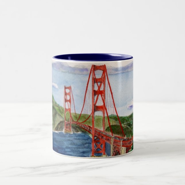 Caneca De Café Em Dois Tons Ouro Gate Bridge (Centro)