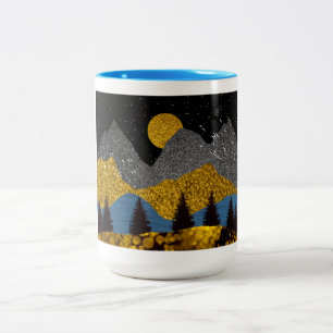 Caneca De Café Em Dois Tons Ouro Noite