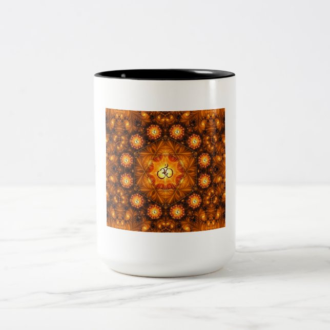 Caneca De Café Em Dois Tons Ouro OM Namaste (Centro)