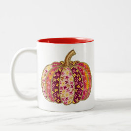 Caneca De Café Em Dois Tons Ouro Pumpkin & Floral Delight Coffee Mug