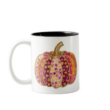 Ouro Pumpkin & Floral Delight Coffee Mug