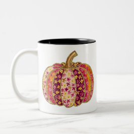 Caneca De Café Em Dois Tons Ouro Pumpkin & Floral Delight Coffee Mug