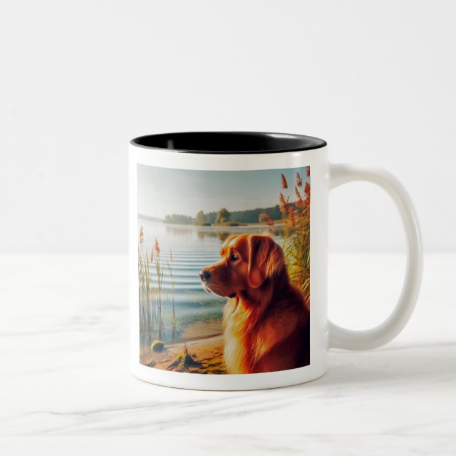 Caneca De Café Em Dois Tons Ouro Retriever Duas Coffee (Direita)