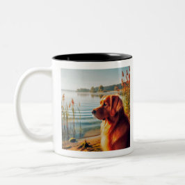 Caneca De Café Em Dois Tons Ouro Retriever Duas Coffee