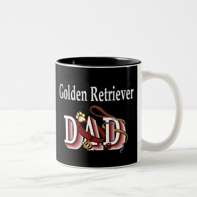 Caneca De Café Em Dois Tons Ouro Retriever Pai Mug (Direita)