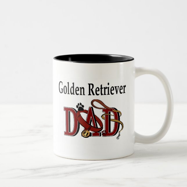 Caneca De Café Em Dois Tons Ouro Retriever Pai Mug (Direita)