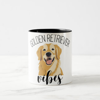 Caneca De Café Em Dois Tons Ouro Retriever Vibes Cute Engraçado Coffee Mug