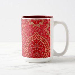 Caneca De Café Em Dois Tons OURO Vermelho ORIENTAL - Mug, Taça
