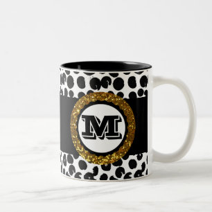 Caneca De Café Em Dois Tons Ousado & Sofisticado Vida Selvagem Dourado Preto e