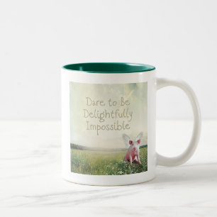 Caneca De Café Em Dois Tons Ouse ser um Porco Voador Deliciosamente Impossível