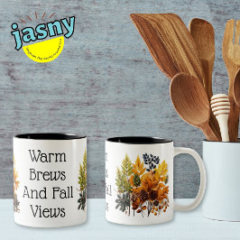 Caneca De Café Em Dois Tons outono Elegante