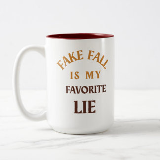 Caneca De Café Em Dois Tons Outono Falso É Minha Mentira Favorita