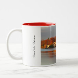 Caneca De Café Em Dois Tons outono no Pine Lake nº 3