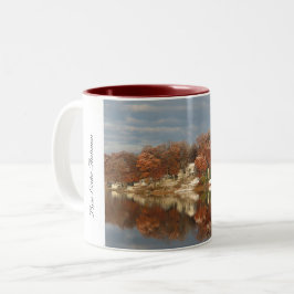 Caneca De Café Em Dois Tons outono no Pine Lake nº 3