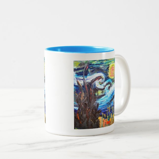 Caneca De Café Em Dois Tons Outra Noite Estrelada - Mug 2 (Frente Esquerda)