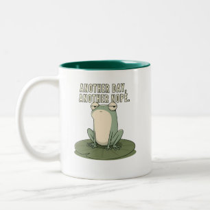 Caneca De Café Em Dois Tons Outro Dia Outro Não Sapo Mal-Humorado