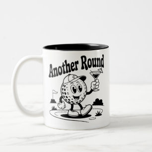 Caneca De Café Em Dois Tons Outro Round Amante do Golfe Esportes Homem Jogando