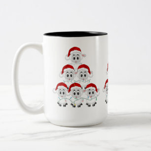 Caneca De Café Em Dois Tons Ovelha de Natal bonita