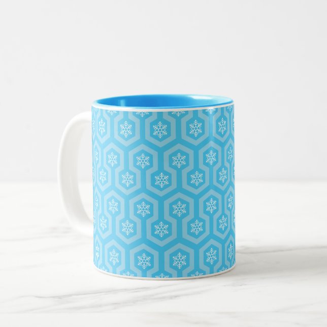 Caneca De Café Em Dois Tons Overlook Snowflake Design (Frente Esquerda)
